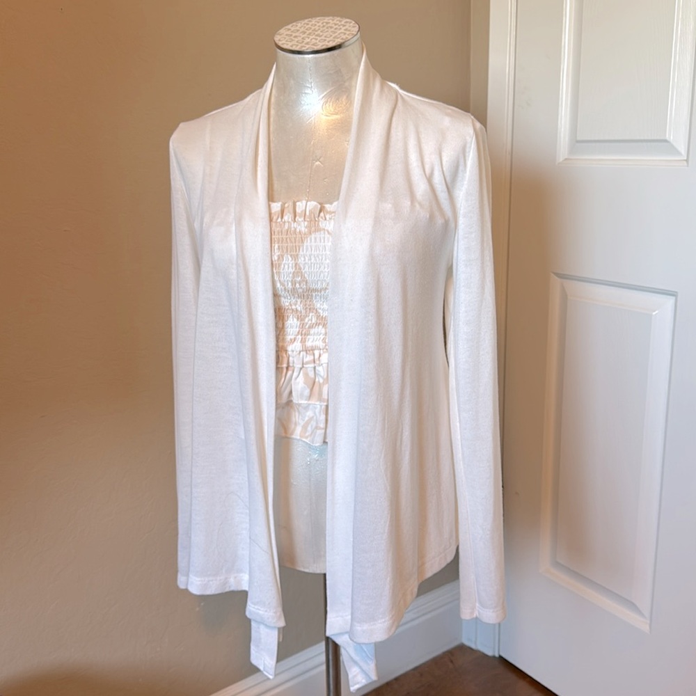 Ambiance Women’s Cardigan Lightweight Color White Size Medium